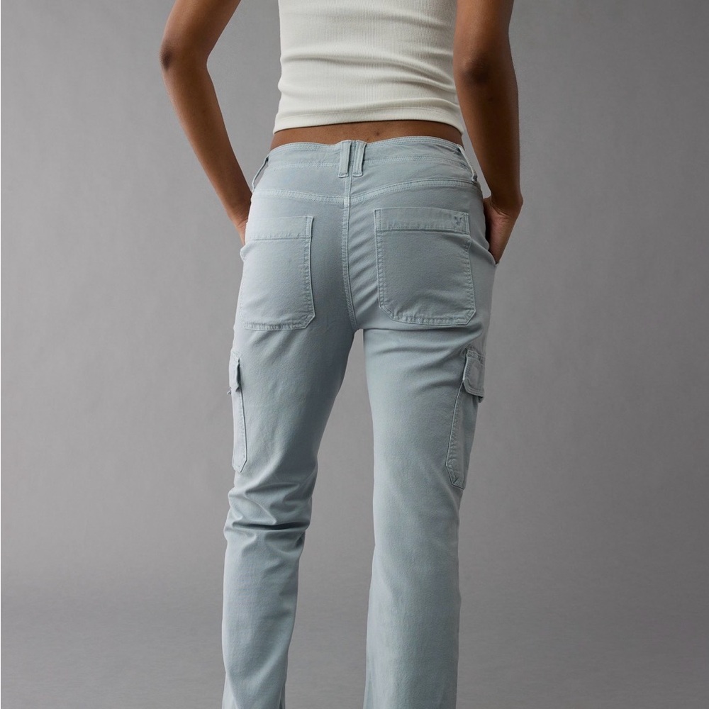 American Eagle Outfitters Women's Light Blue Straight Leg Jeans